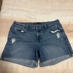 GAP Women's Distressed Blue Jean Shorts